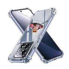 Husa antisoc pentru xiaomi 14t, airbag pro, transparent, girl power foto