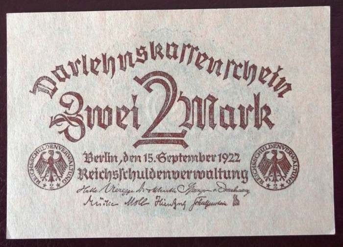 Germania 2 mark 1922 UNC necirculata **