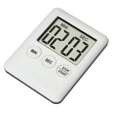 Cronometru de bucatarie, ecran LCD, plastic, magnetic, 7x5x1 cm, alb