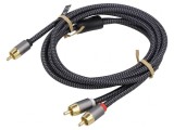 Cablu RCA Aurit 3m 6mm, Goobay