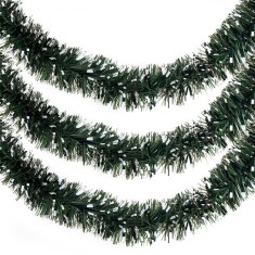 Beteală Crăciun, Verde Ninsă, 3m x 8cm, Plastic