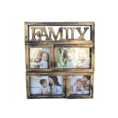 Rama foto family 4 poze, model bronz, 28x31 cm