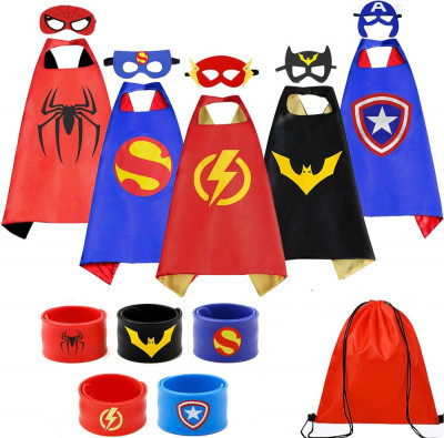 Ks Costumes Set de 8 bucăți pelerine de supererou și brățări palme pentru băieți foto