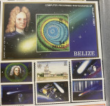 PC424 - Belize 1986 Spatiu/ Cometa Halley, serie + colita MNH,