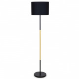 Lampadar Oliver, Pakoworld, 33x33x149 cm, 1 x E27, 60W, metal/textil, negru