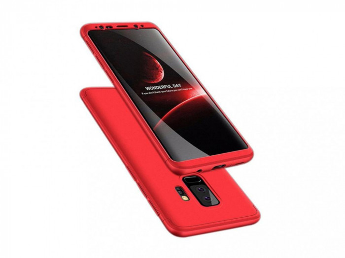 Husa Telefon Plastic Samsung Galaxy S9+ g965 360 Full Cover Red