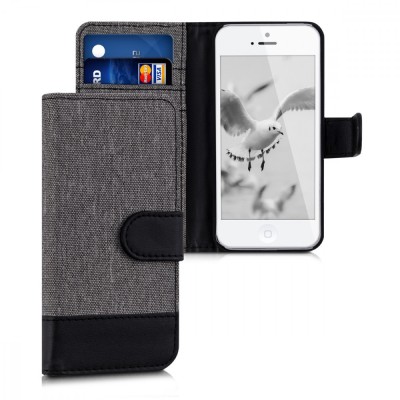 Husa pentru Apple iPhone 5 / iPhone 5s / iPhone SE, Textil, Gri, 35222.22 foto