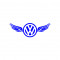 Sticker auto &quot;Volkswagen cu aripi&#039;&#039;, 20x7 cm, Albastru