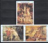 Bhutan 1991 - 350 de ani de la moartea lui Peter Paul Rubens, 3 Colite, RARE, MNH, Nestampilat