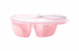 Set Castron cu 2 compartimente si lingurita KikkaBoo Tasty Pink