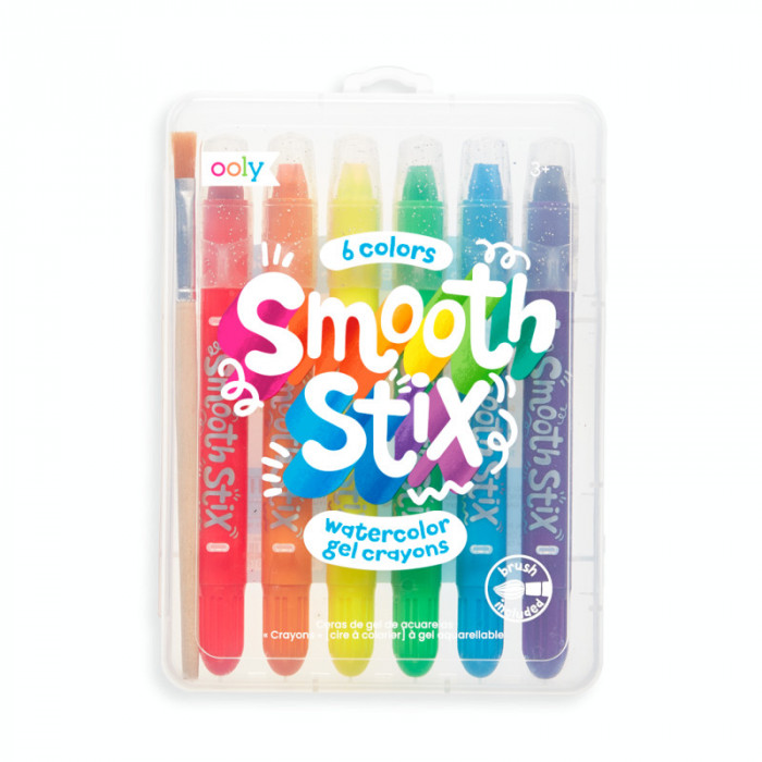 Creioane acuarela cu gel, Smooth Stix, set 6 culori