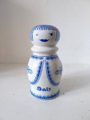 Solnita mare portelan veche DDR (Germania de Est) Salz, 16cm inaltime