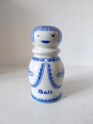 Solnita mare portelan veche DDR (Germania de Est) Salz, 16cm inaltime foto