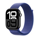 Cumpara ieftin Curea textila smartwatch, THD, compatibila Apple Watch 46 mm seria 10, albastru marin
