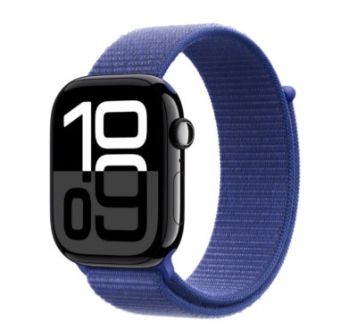 Curea textila smartwatch, THD, compatibila Apple Watch 46 mm seria 10, albastru marin foto