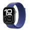 Curea textila smartwatch, THD, compatibila Apple Watch 46 mm seria 10, albastru marin