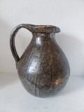 Vas ceramic mare semnat E. Stade 1989 &ndash; ceramică artizanală decorativă, 32 cm, design rustic elegant