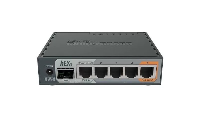 Router hEX S, 5 x Gigabit, 1 xSFP, RouterOS L4 - Mikrotik RB760iGS