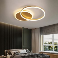 Lustra LED Dario, 2 Cercuri, 36W, Lumina Rece/Calda/Neutra, Auriu ModernLight Concept