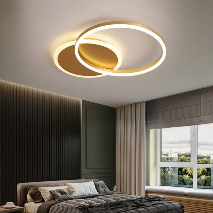 Lustra LED Dario, 2 Cercuri, 36W, Lumina Rece/Calda/Neutra, Auriu ModernLight Concept