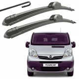 Cumpara ieftin Set 2 Ștergătoare Parbriz Flat Dedicate Nissan Primastar (2001-2014), Prindere Hook (C&acirc;rlig)