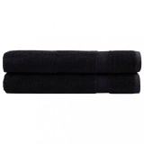 vidaXL Prosoape de saună premium SOLUND 2 buc. negru 80x200 cm 600 gsm 137434