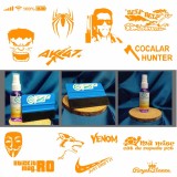 Cumpara ieftin Set 13 Stickere Auto Portocalii Premium , Spiderman, Hulk, Terminator, Royal Stance E i altele