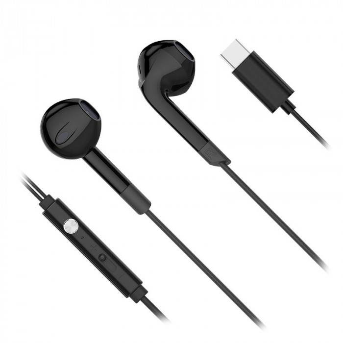 Casti+micr KM PC2-B negre USB tip C