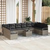 VidaXL Set de canapele pentru grădină 11 pcs Gri deschis Rattan poli 3346572