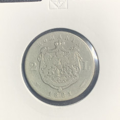 Moneda 2 lei 1881 argint
