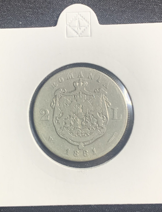 Moneda 2 lei 1881 argint