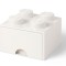 Cutie depozitare LEGO 2x2 cu sertar, alb