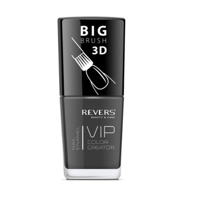 Lac de unghii Vip, 3D, Revers, gri, mat, 12 ml, Nr 005 - inchis foto