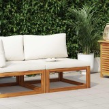 VidaXL Canapea modulară de mijloc, perne alb crem, lemn masiv acacia 311863