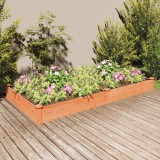 vidaXL Strat grădină &icirc;nălțat cu căptușeală maro 240x120x25cm lemn brad