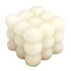 Lumanare parfumata, flippy, din ceara de soia, model cub, gradient in 3 culori pale, 6x6x6 cm, aroma de musetel, alb
