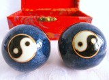 SET BILE ANTISTRES STIL CLOISONNE METAL SI EMAIL DECOR YIN SI YANG
