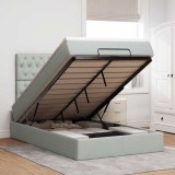 VidaXL Cadru de pat otoman cu saltele Gri deschis 120x190cm catifea 3313529