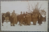 Grup langa sanie trasa de cal// fotografie, Romania 1900 - 1950, Portrete