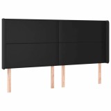 Cumpara ieftin Tablie de pat cu aripioare, negru, 203x16x118/128 cm, piele eco