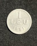 Moneda 1 Leu 1951 RPR, Aluminiu, KM#78a, Numismatica Romaneasca