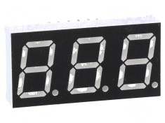 Afișaj LED 7 segmente 14,2mm 0,56 Nr.car: 3 verde 160mcd