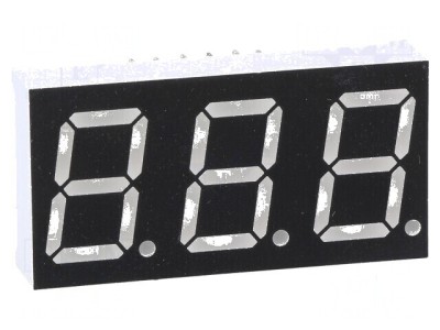 Afișaj LED 7 segmente 14,2mm 0,56 Nr.car: 3 verde 160mcd foto