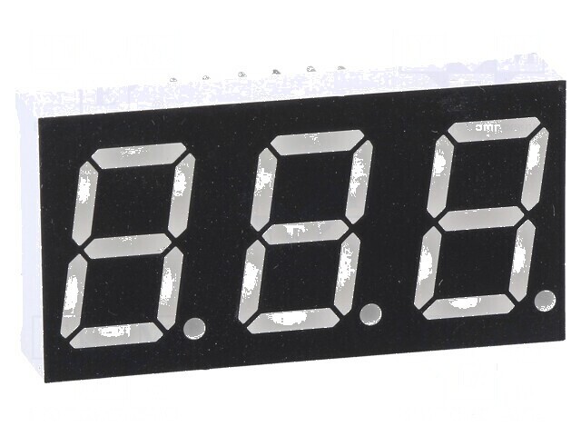 Afișaj LED 7 segmente 14,2mm 0,56 Nr.car: 3 verde 160mcd