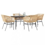 Gossi set mobilier de gradina cu perne 5 piese maro sticla polirattan
