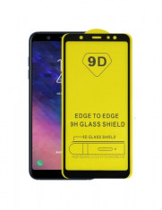 Folie de sticla 9D, Samsung A6 2018, neagra, securizata, full screen, antisoc, durabila foto