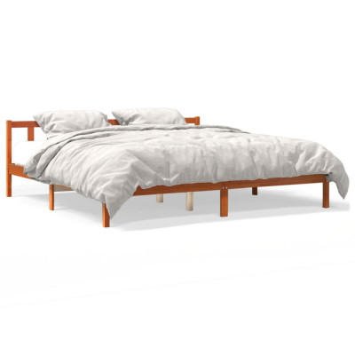 vidaXL Cadru de pat, maro ceruit, 200x200 cm, lemn masiv de pin foto