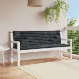 vidaXL Perne bancă de grădină, 2 buc, 150x50x7cm negru carouri, textil 361710
