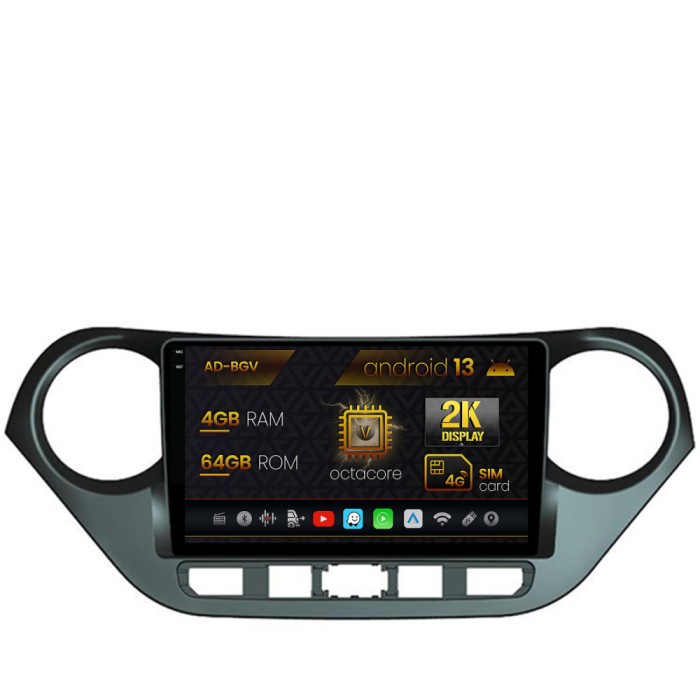 Navigatie Hyundai I10 (2013-2017), Android 13, V-Octacore 4GB RAM + 64GB ROM, 9.5 Inch - AD-BGV9004+AD-BGRKIT196