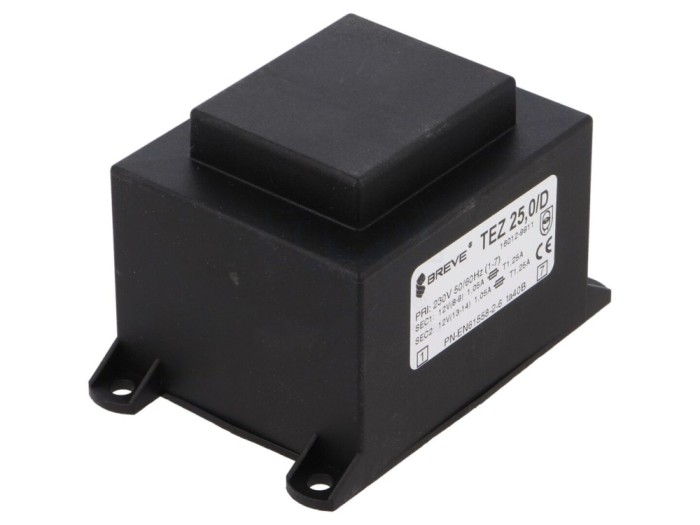 Transformator &Icirc;ncapsulat 25VA 230V 12V PCB
